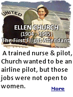 On May 15, 1930, Ellen Church made history when she boarded a Boeing 80A tri-motor plane in San Francisco, bound for Chicago. They had 14 passengers and 13 stops along the way. The 25-year-old nurse was about to become the world's first female flight attendant. Dressed in a crisp, tailored uniform inspired by her nursing attire, Church welcomed passengers, offered them silver trays of fruit, and secured the cabin for takeoff. 